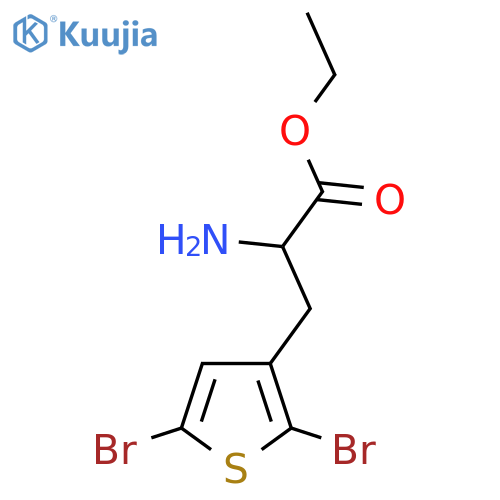 Ethyl 2-amino-3-(2,5-dibromothiophen-3-yl)propanoate structure