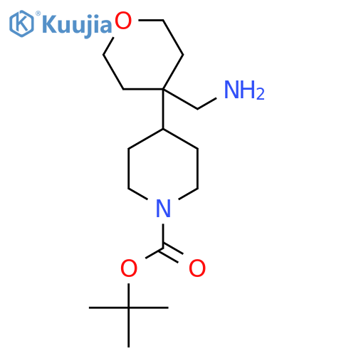 tert-butyl 4-4-(aminomethyl)oxan-4-ylpiperidine-1-carboxylate structure