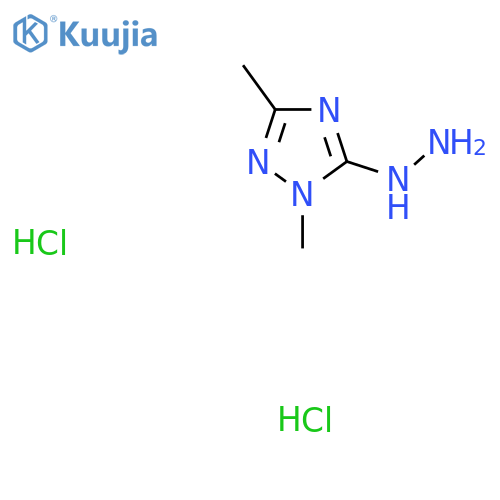 (2,5-Dimethyl-1,2,4-triazol-3-yl)hydrazine;dihydrochloride structure