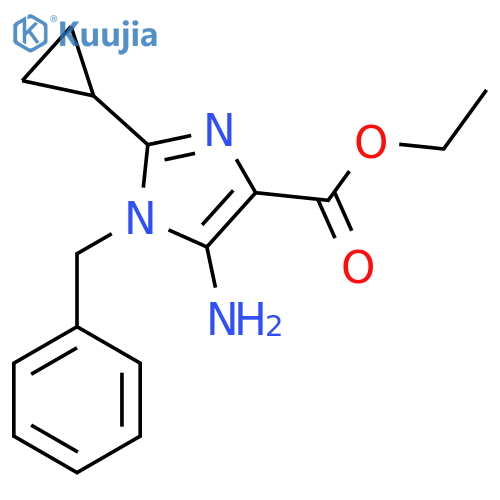 Ethyl 5-amino-1-benzyl-2-cyclopropylimidazole-4-carboxylate structure