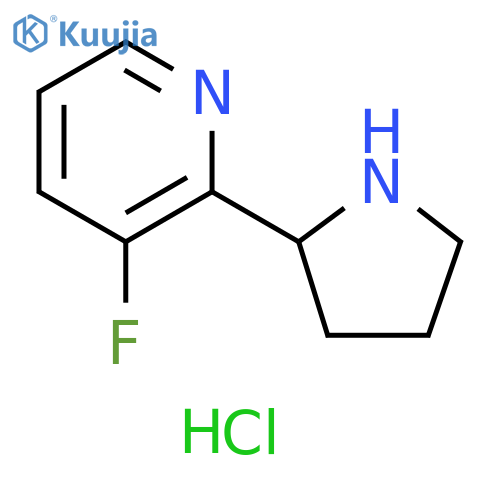 Pyridine, 3-fluoro-2-(2-pyrrolidinyl)-, hydrochloride (1:1) structure