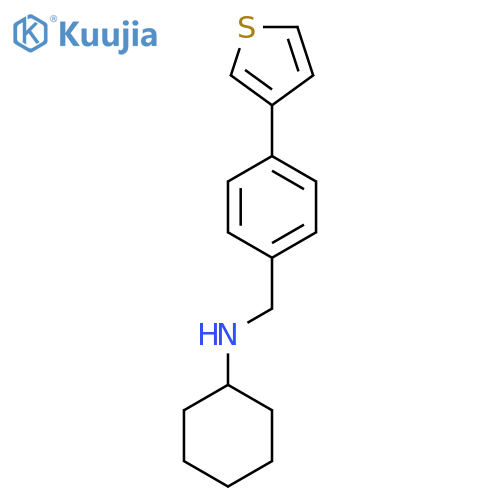 N-{[4-(thiophen-3-yl)phenyl]methyl}cyclohexanamine structure