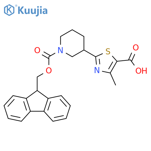 1-(9H-Fluoren-9-ylmethyl) 3-(5-carboxy-4-methyl-2-thiazolyl)-1-piperidinecarboxylate structure