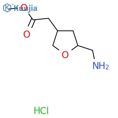 Methyl 2-[5-(aminomethyl)oxolan-3-yl]acetate hydrochloride structure