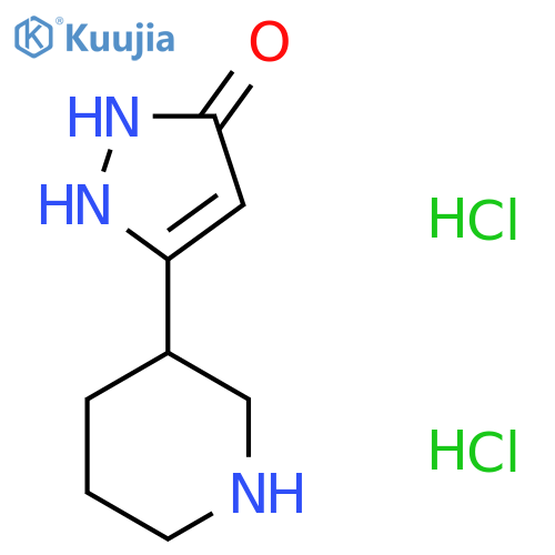 5-Piperidin-3-yl-1,2-dihydropyrazol-3-one;dihydrochloride structure