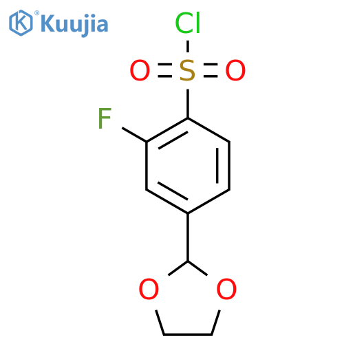 4-(1,3-Dioxolan-2-yl)-2-fluorobenzenesulfonyl chloride structure
