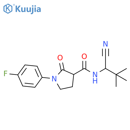 N-(1-Cyano-2,2-dimethylpropyl)-1-(4-fluorophenyl)-2-oxo-3-pyrrolidinecarboxamide structure