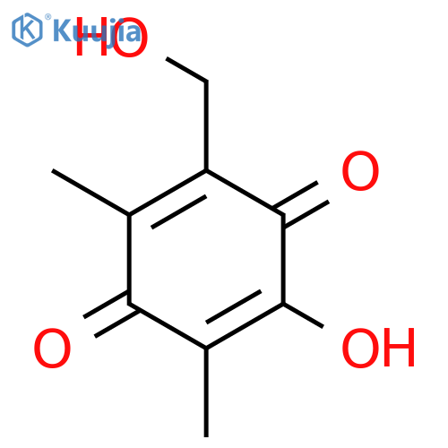 2,5-Cyclohexadiene-1,4-dione,2-hydroxy-6-(hydroxymethyl)-3,5-dimethyl- structure