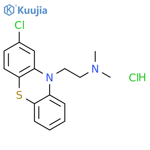 10H-Phenothiazine-10-ethanamine,2-chloro-N,N-dimethyl-, hydrochloride (1:1) structure