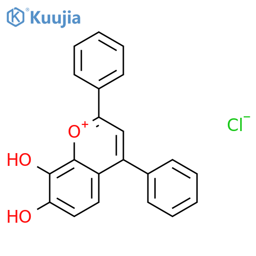 1-Benzopyrylium, 7,8-dihydroxy-2,4-diphenyl-, chloride structure