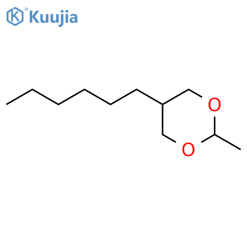 1,3-Dioxane,5-hexyl-2-methyl-, trans- structure