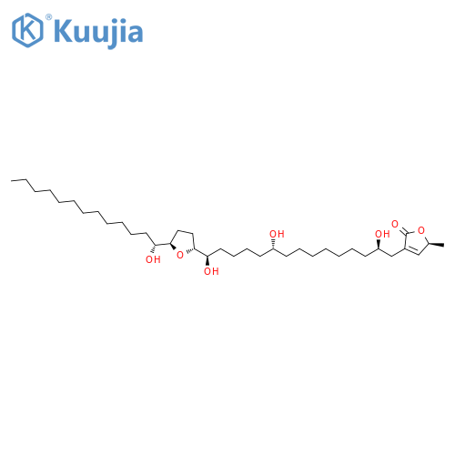 2(5H)-Furanone,5-methyl-3-[(2R,10R,15R)-2,10,15-trihydroxy-15-[(2R,5R)-tetrahydro-5-[(1R)-1-hydroxytridecyl]-2-furanyl]pentadecyl]-,(5S)- structure