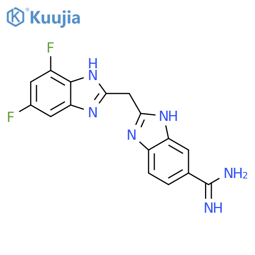 1H-Benzimidazole-5-carboximidamide,2-[(4,6-difluoro-1H-benzimidazol-2-yl)methyl]- structure