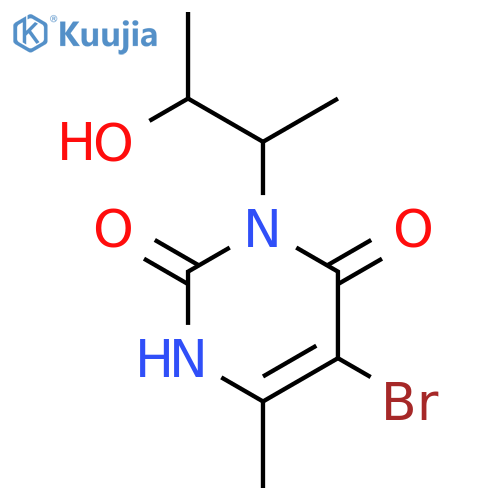 2,4(1H,3H)-Pyrimidinedione,5-bromo-3-(2-hydroxy-1-methylpropyl)-6-methyl- structure