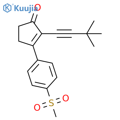 2-Cyclopenten-1-one,2-(3,3-dimethyl-1-butynyl)-3-[4-(methylsulfonyl)phenyl]- structure