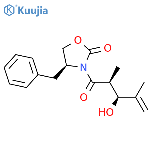 (4S)-3-(2S,3S)-3-Hydroxy-2,4-dimethyl-1-oxo-4-penten-1-yl-4-(phenylmethyl)-2-oxazolidinone structure
