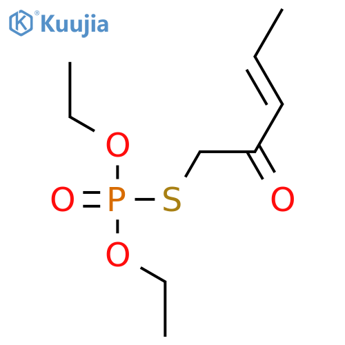 Phosphorothioic acid, O,O-diethyl S-[(3E)-2-oxo-3-penten-1-yl] ester structure