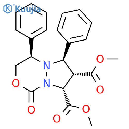 1H,6H-Pyrazolo[1,2-c][1,3,4]oxadiazine-7,8-dicarboxylic acid,tetrahydro-1-oxo-4,6-diphenyl-, dimethyl ester, (4R,6R,7S,8R)- structure