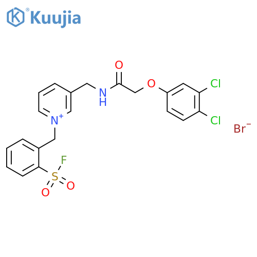Pyridinium,3-[[[2-(3,4-dichlorophenoxy)acetyl]amino]methyl]-1-[[2-(fluorosulfonyl)phenyl]methyl]-,bromide (1:1) structure