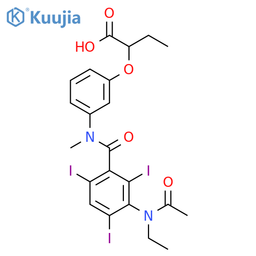 Butanoic acid,2-[3-[[3-(acetylethylamino)-2,4,6-triiodobenzoyl]methylamino]phenoxy]- structure
