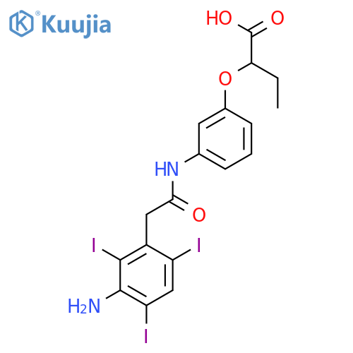 Butanoic acid,2-[3-[[2-(3-amino-2,4,6-triiodophenyl)acetyl]amino]phenoxy]- structure