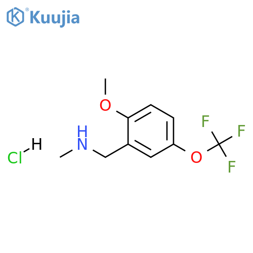 1-[2-Methoxy-5-(trifluoromethoxy)phenyl]-N-methylmethanamine hydrochloride structure