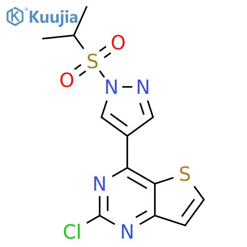 Thieno[3,2-d]pyrimidine, 2-chloro-4-[1-[(1-methylethyl)sulfonyl]-1H-pyrazol-4-yl]- structure