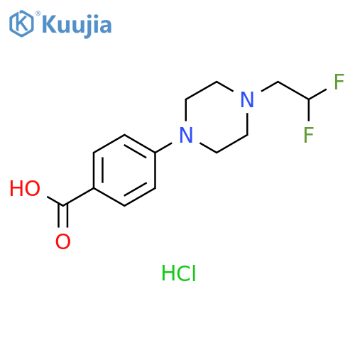 Benzoic acid, 4-[4-(2,2-difluoroethyl)-1-piperazinyl]-, hydrochloride (1:2) structure