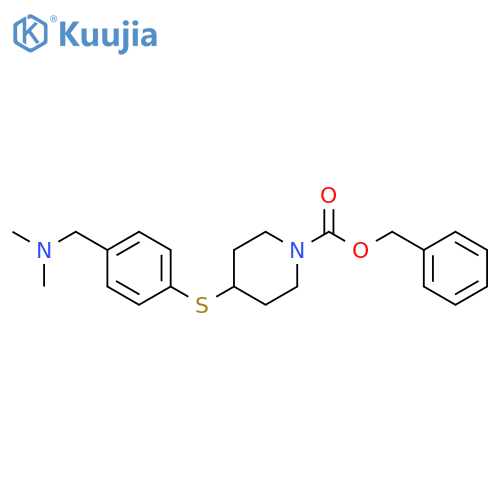 1-Piperidinecarboxylic acid, 4-[[4-[(dimethylamino)methyl]phenyl]thio]-,phenylmethyl ester structure