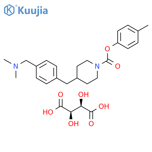 1-Piperidinecarboxylic acid, 4-[[4-[(dimethylamino)methyl]phenyl]methyl]-, 4-methylphenyl ester, (2R,3R)-2,3-dihydroxybutanedioate (1:1) (9CI) structure