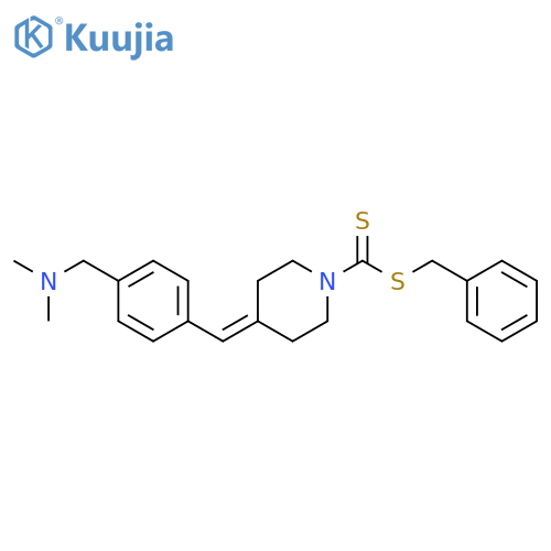 1-Piperidinecarbodithioic acid, 4-[[4-[(dimethylamino)methyl]phenyl]methylene]-, phenylmethyl ester structure