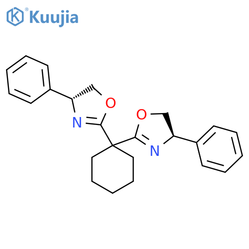 (4R,4'R)-2,2'-(Cyclohexane-1,1-diyl)bis(4-phenyl-4,5-dihydrooxazole) structure