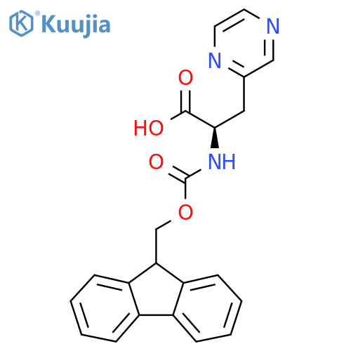 (2R)-2-({(9H-fluoren-9-yl)methoxycarbonyl}amino)-3-(pyrazin-2-yl)propanoic acid structure