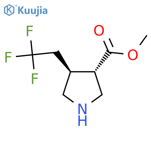 rac-methyl (3R,4R)-4-(2,2,2-trifluoroethyl)pyrrolidine-3-carboxylate structure