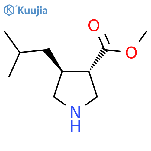 rac-methyl (3R,4R)-4-(2-methylpropyl)pyrrolidine-3-carboxylate structure