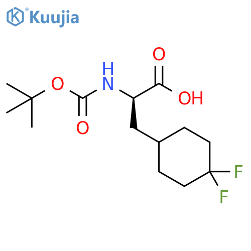 (2R)-2-(tert-butoxycarbonylamino)-3-(4,4-difluorocyclohexyl)propanoic acid structure