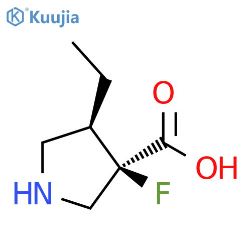 3-Pyrrolidinecarboxylic acid, 4-ethyl-3-fluoro-, (3R,4R)- structure