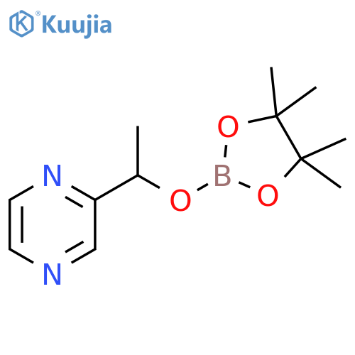 2-[1-[(4,4,5,5-Tetramethyl-1,3,2-dioxaborolan-2-yl)oxy]ethyl]pyrazine structure