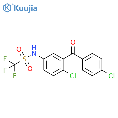 Methanesulfonamide,N-[4-chloro-3-(4-chlorobenzoyl)phenyl]-1,1,1-trifluoro- structure