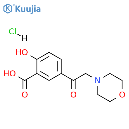 Benzoic acid,2-hydroxy-5-[2-(4-morpholinyl)acetyl]-, hydrochloride (1:1) structure