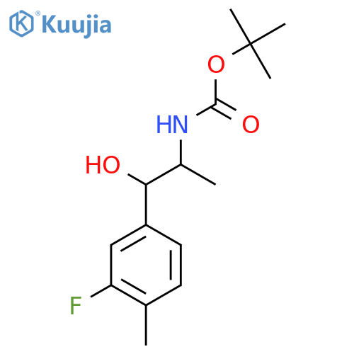 tert-butyl N-[1-(3-fluoro-4-methylphenyl)-1-hydroxypropan-2-yl]carbamate structure