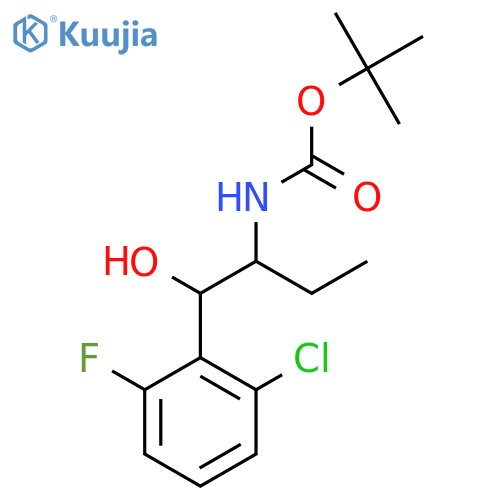 tert-butyl N-[1-(2-chloro-6-fluorophenyl)-1-hydroxybutan-2-yl]carbamate structure