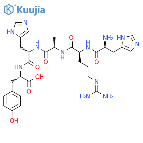 L-Histidyl-N~5~-(diaminomethylidene)-L-ornithyl-L-alanyl-L-histidyl-L-tyrosine structure