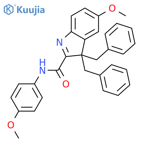 3H-Indole-2-carboxamide,5-methoxy-N-(4-methoxyphenyl)-3,3-bis(phenylmethyl)- structure