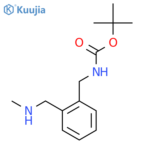 tert-butyl N-({2-(methylamino)methylphenyl}methyl)carbamate structure
