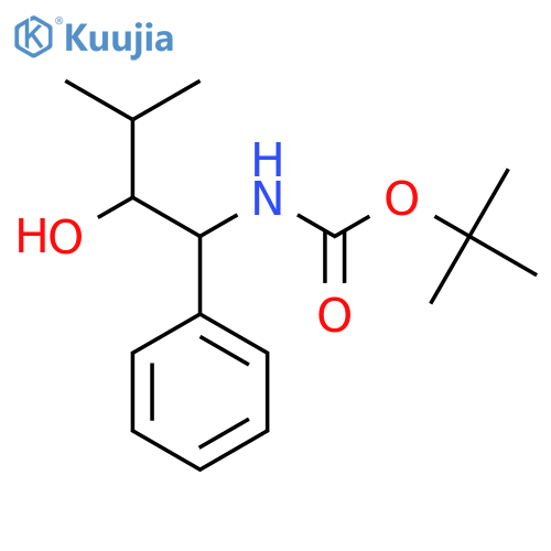 tert-butyl N-(2-hydroxy-3-methyl-1-phenylbutyl)carbamate structure