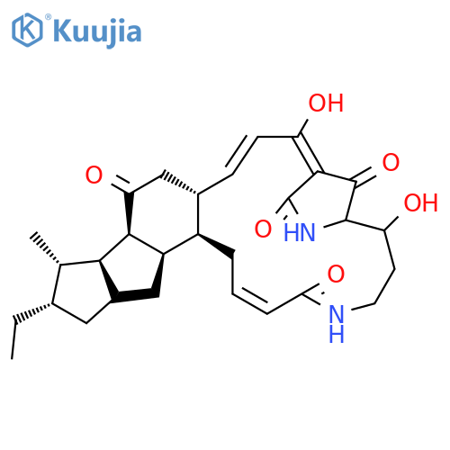 (1E,3E,5R,8S,9S,10S,11S,13R,15R,16R,18Z)-11-Ethyl-2,24-dihydroxy-10-methyl-21,26-diazapentacyclo[23.2.1.05,16.08,15.09,13]octacosa-1,3,18-triene-7,20,27,28-tetrone structure