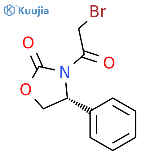 (4R)-3-(2-bromoacetyl)-4-phenyl-1,3-oxazolidin-2-one structure