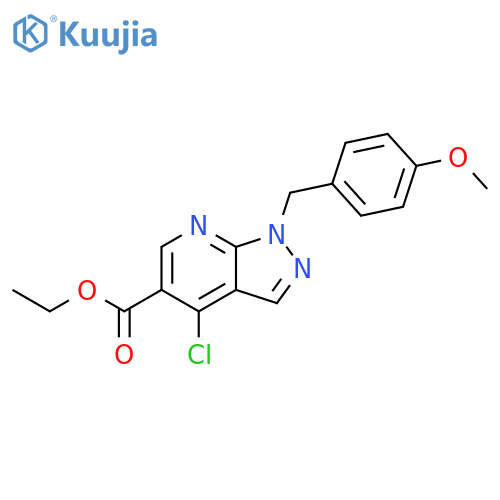 Ethyl 4-chloro-1-(4-methoxybenzyl)-1H-pyrazolo[3,4-b]pyridine-5-carboxylate structure