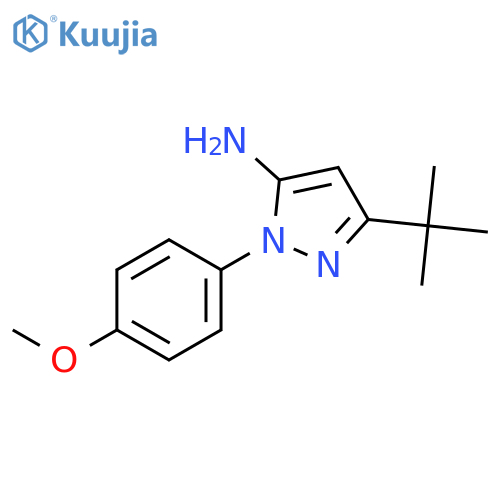 3-tert-butyl-1-(4-methoxyphenyl)-1H-pyrazol-5-amine structure